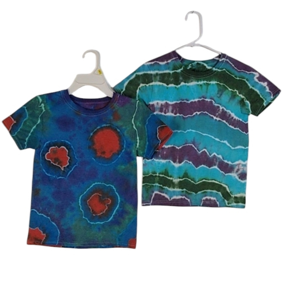 2 NEW KIDS TIE DYE S/S T-SHIRTS COMBO MEDIUM